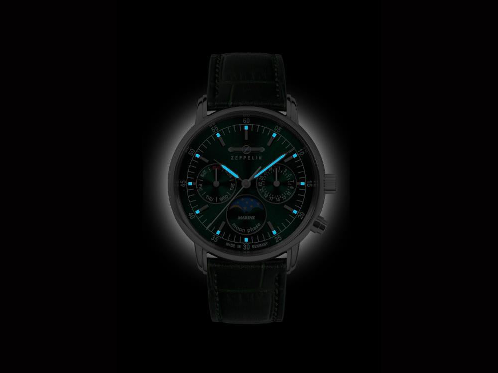 Zeppelin LZ14 Marine Quartz Uhr, Grün, 36 mm, 8635-4