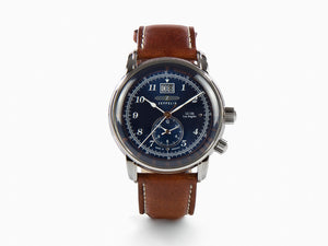 Zeppelin LZ126 Los Angeles Quartz Uhr, Blau, 42 mm, GMT, 8644-3