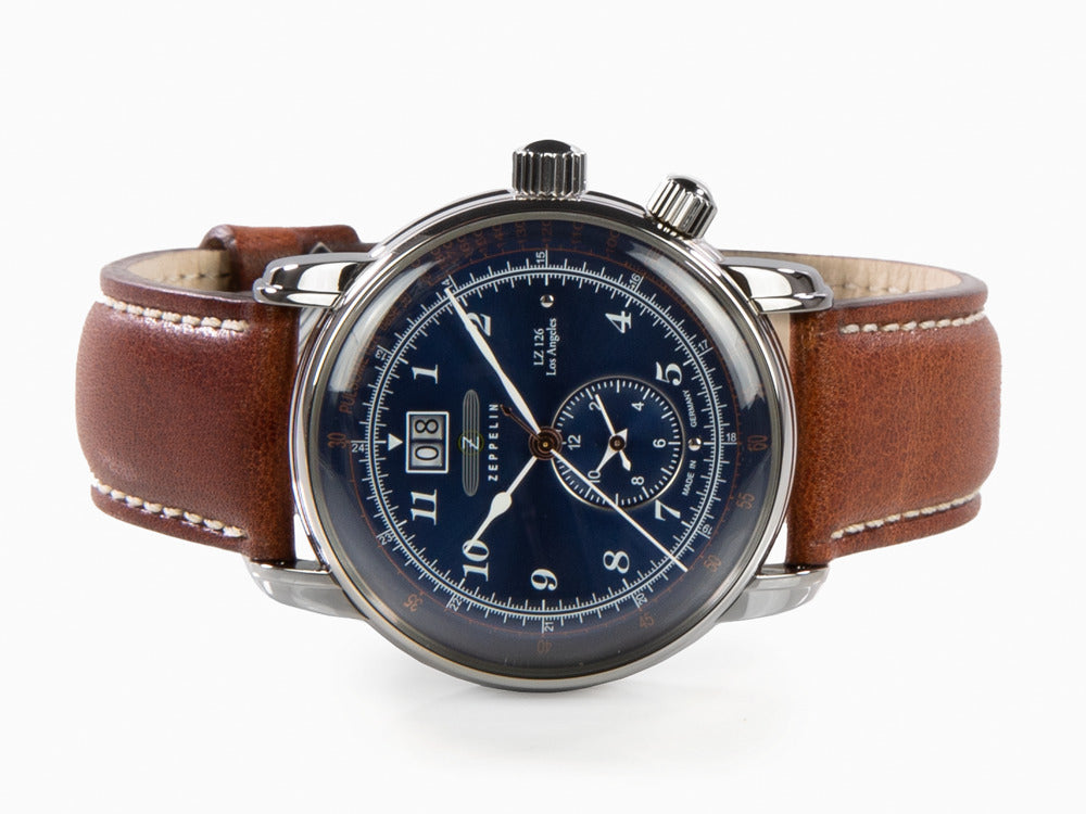 Zeppelin LZ126 Los Angeles Quartz Uhr, Blau, 42 mm, GMT, 8644-3