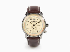 Zeppelin LZ126 Los Angeles Quartz Uhr, Cremefarben, 42 mm, GMT, 8644-5
