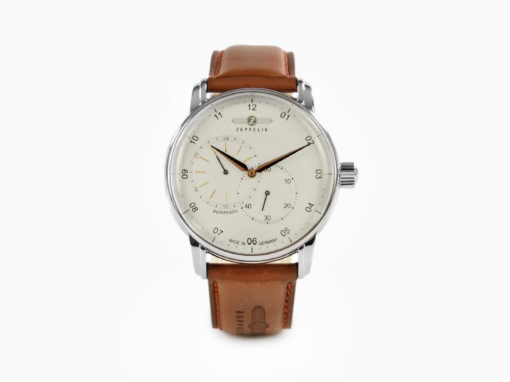 Zeppelin Captain Line Automatik Uhr, Beige, 42 mm, Lederband, 8662-1