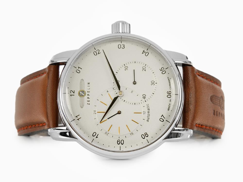 Zeppelin Captain Line Automatik Uhr, Beige, 43 mm, Lederband, 8662-1