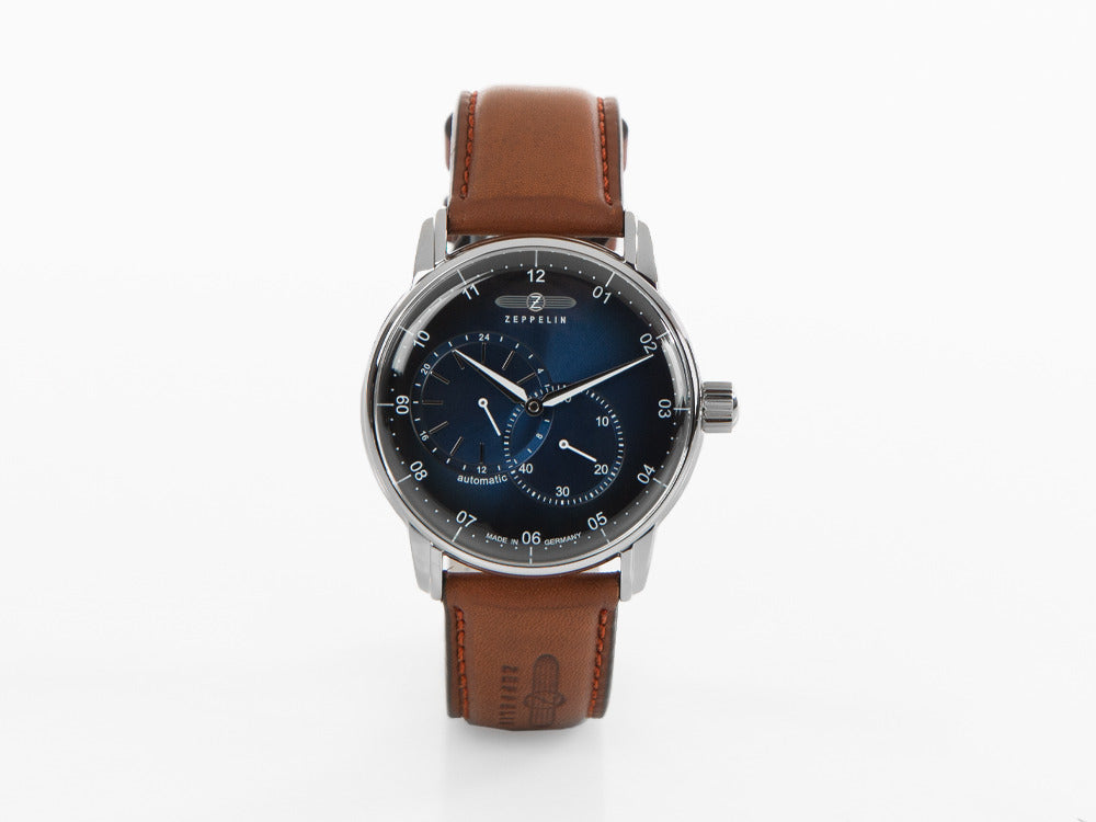 Zeppelin Captain Line Automatik Uhr, Blau, 42 mm, Lederband, 8662-3