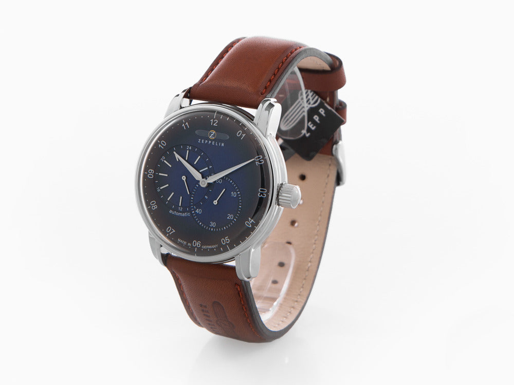Zeppelin Captain Line Automatik Uhr, Blau, 42 mm, Lederband, 8662-3