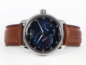 Zeppelin Captain Line Automatik Uhr, Blau, 41 mm, Lederband, 8662-3