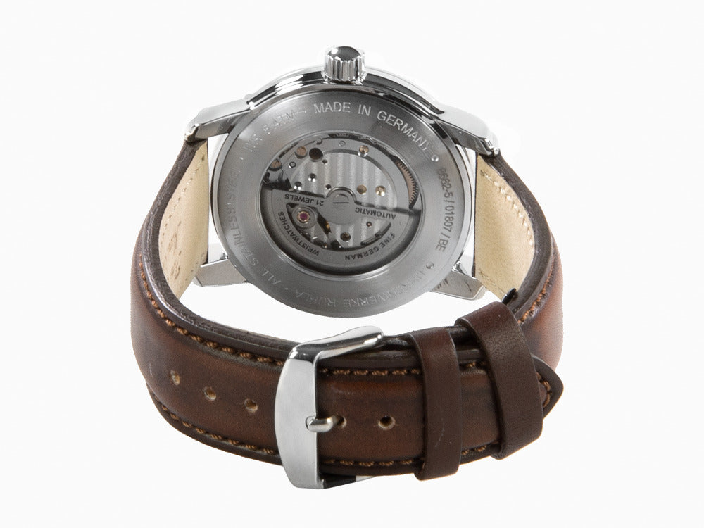 Zeppelin Captain Line Automatik Uhr, Beige, 42 mm, Lederband, 8662-5