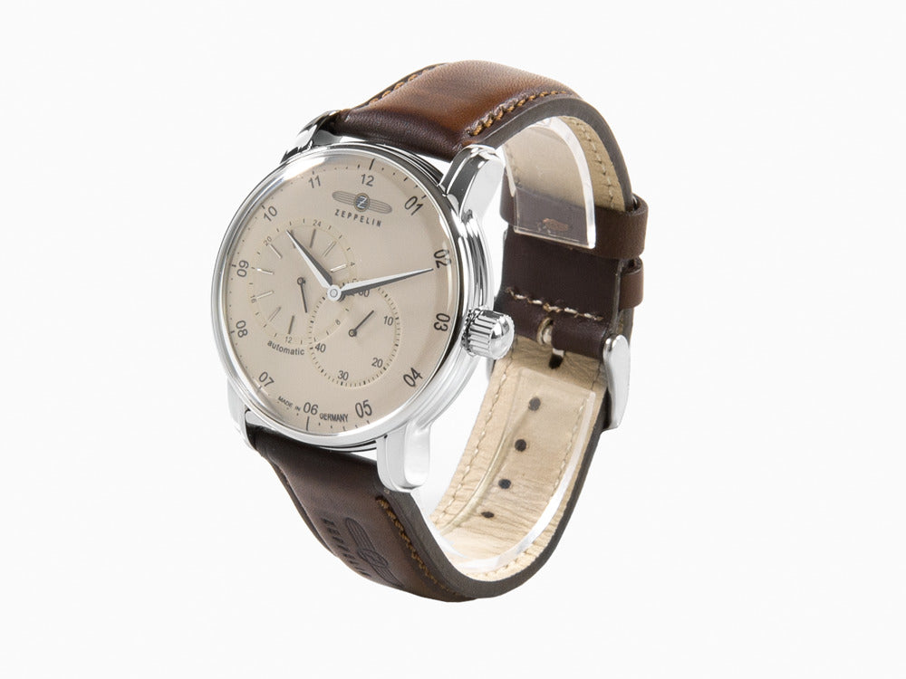 Zeppelin Captain Line Automatik Uhr, Beige, 43 mm, Lederband, 8662-5