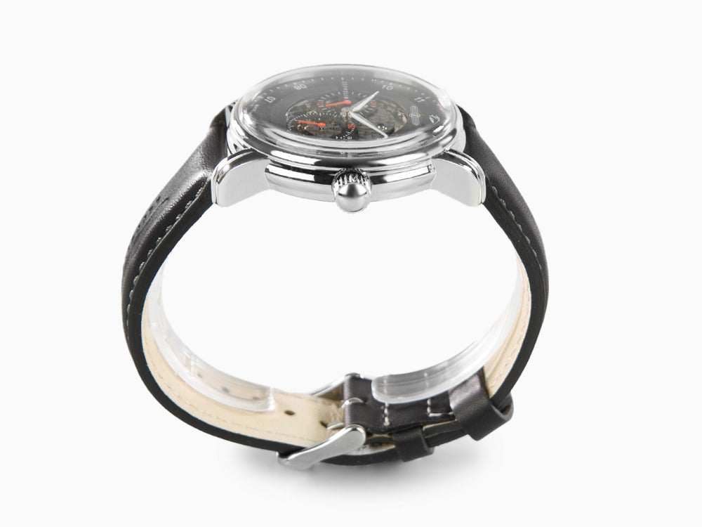 Zeppelin Captain Line Automatik Uhr, Schwarz, 43 mm, Lederband, 8664-2