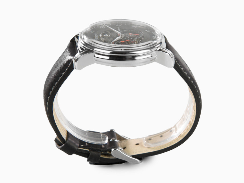 Zeppelin Captain Line Automatik Uhr, Schwarz, 43 mm, Lederband, 8664-2