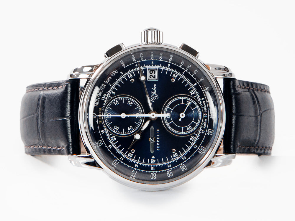 Zeppelin 100 Years Zeppelin Ed. 1 Quartz Uhr, Blau, 42 mm, Tag, 8670-3