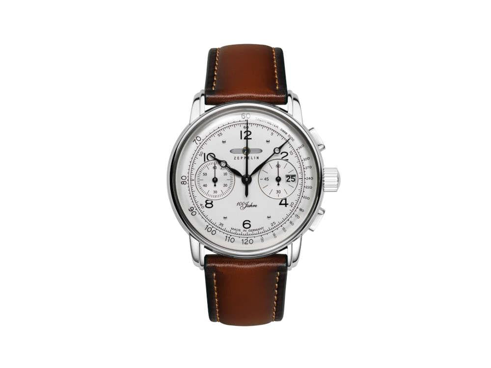 Zeppelin 100 Years Zeppelin Ed. 1 Quartz Uhr, Weiss, 42 mm, Tag, 8676-1