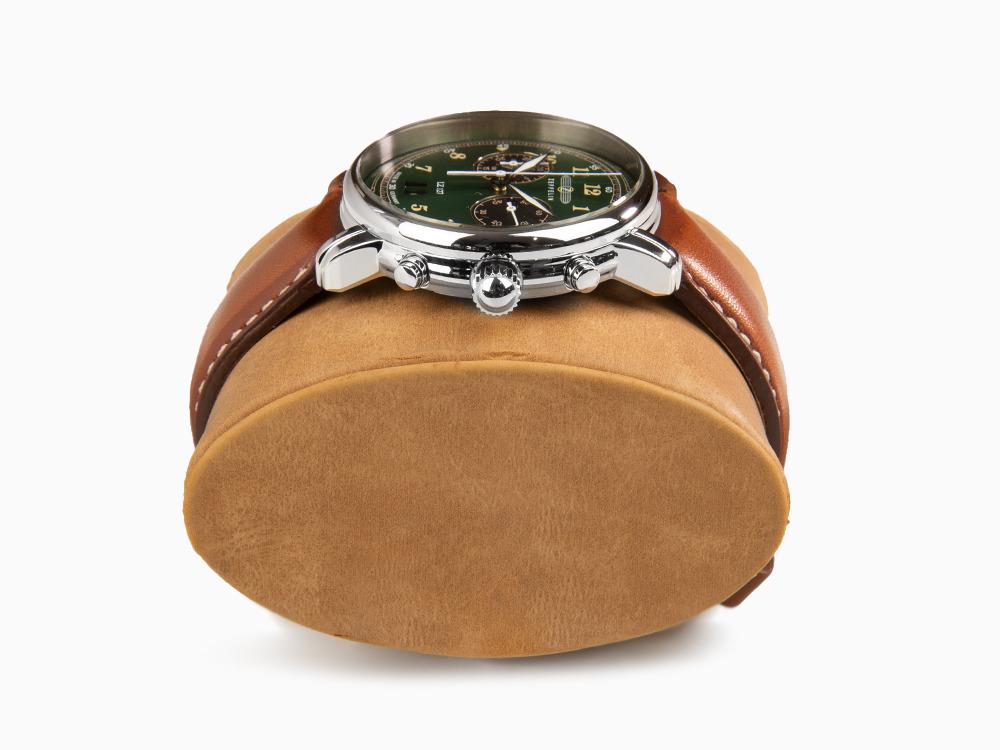 Zeppelin LZ 127 Graf Zeppelin Quartz Uhr, Grün, 40 mm, Chronograph, 8684-4 Zeppelin LZ 127 Graf Zeppelin Quartz Uhr, Grün, 40 mm, Chronograph, 8684-4