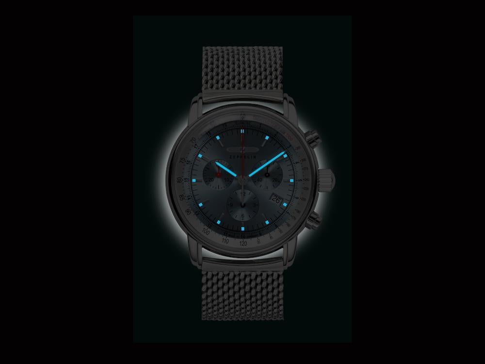 Zeppelin LZ14 Marine Quartz Uhr, Blau, 42 mm, 8886M-3