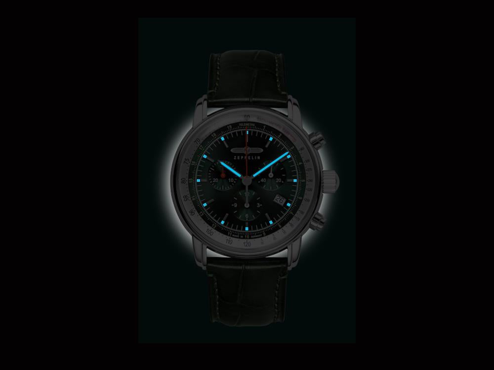 Zeppelin LZ14 Marine Quartz Uhr, Grün, 42 mm, 8888-4