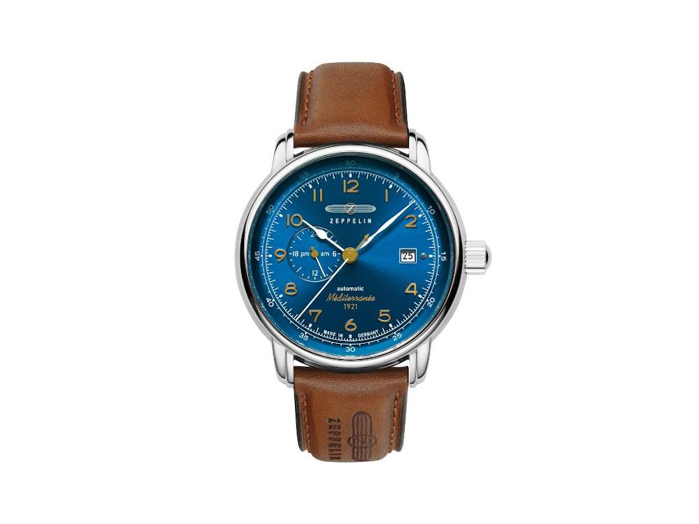 Zeppelin Méditerranée Automatik Uhr, Blau, 40 mm, Tag, 9668-3