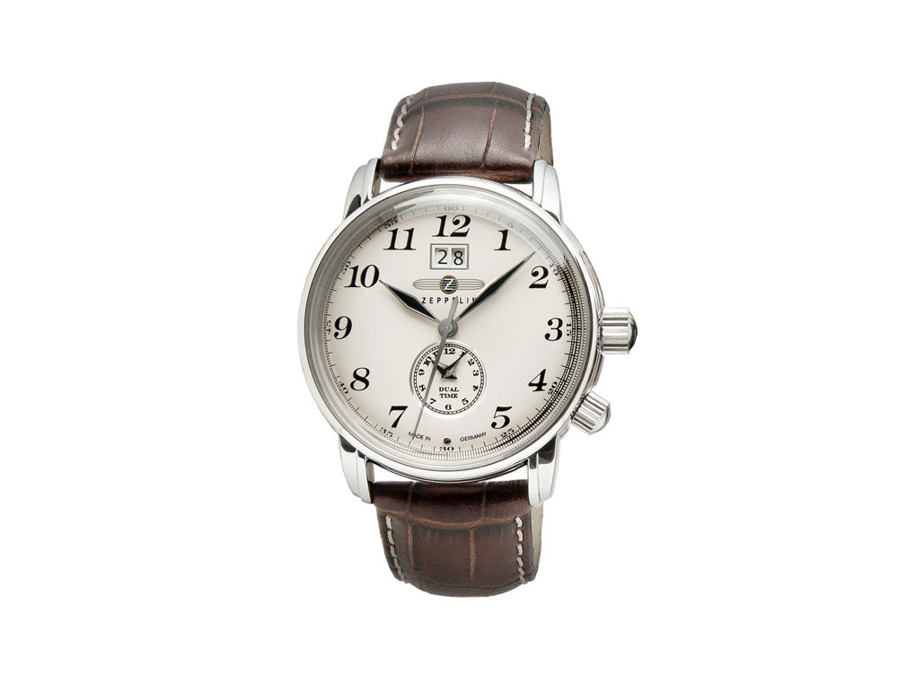 Zeppelin LZ 127 Graf Zeppelin Quartz Uhr, Beige, 42 mm, GMT, 7644-5