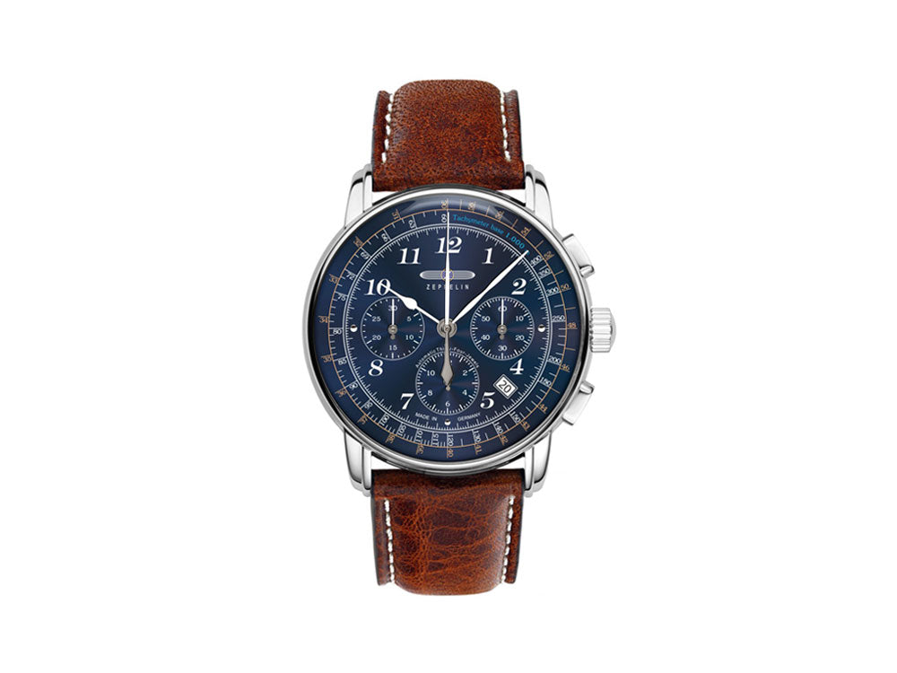 Zeppelin LZ126 Los Angeles Automatik Uhr, Blau, 42 mm, Chronograph, 7624-3