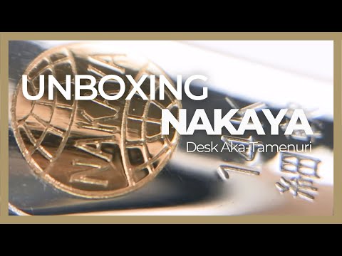 Nakaya Desk Füllfederhalter, Aka-Tamenuri, 14k Gold bicolour