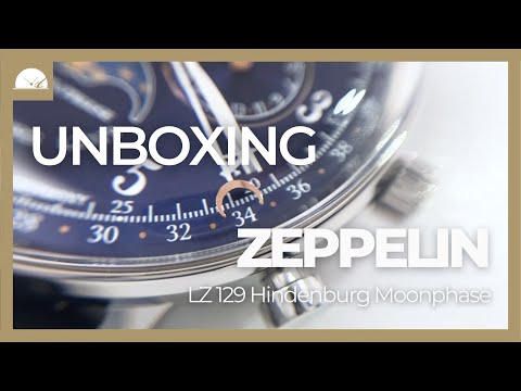 Zeppelin LZ 129 Hindenburg Moonphase Lady Quartz Uhr, Blau, 36 mm, 7037-3