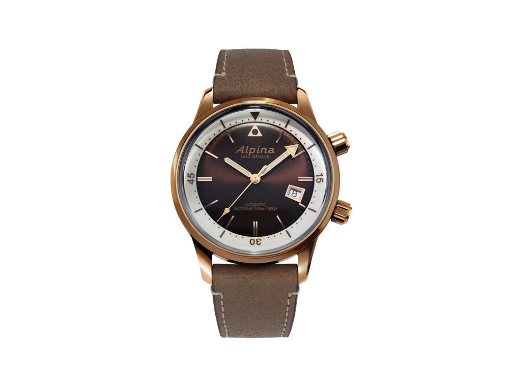 Alpina Seastrong Diver Heritage Automatik Uhr, Braun, 42 mm, AL-525BRC4H4