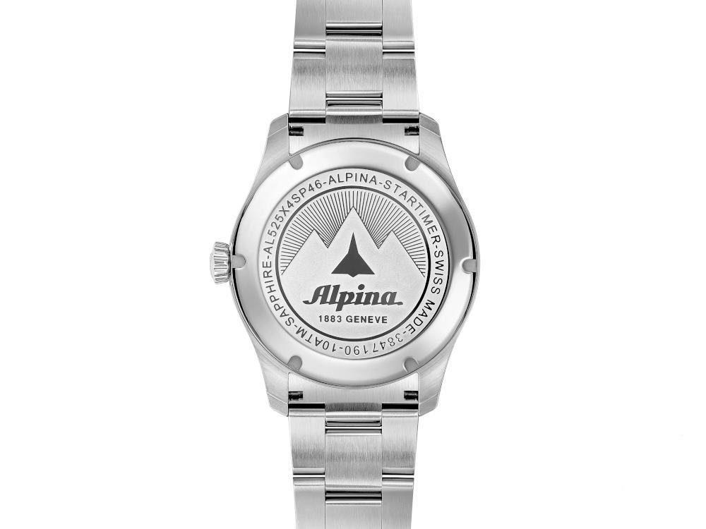 Alpina Startimer Pilot Automatik Uhr, 41 mm, Schwarz, Tag, AL-525BW4S26B