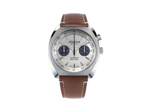Alpina Startimer Pilot Heritage Automatik Uhr, 42 mm, Weiss, Chrono, AL-727SS4H6