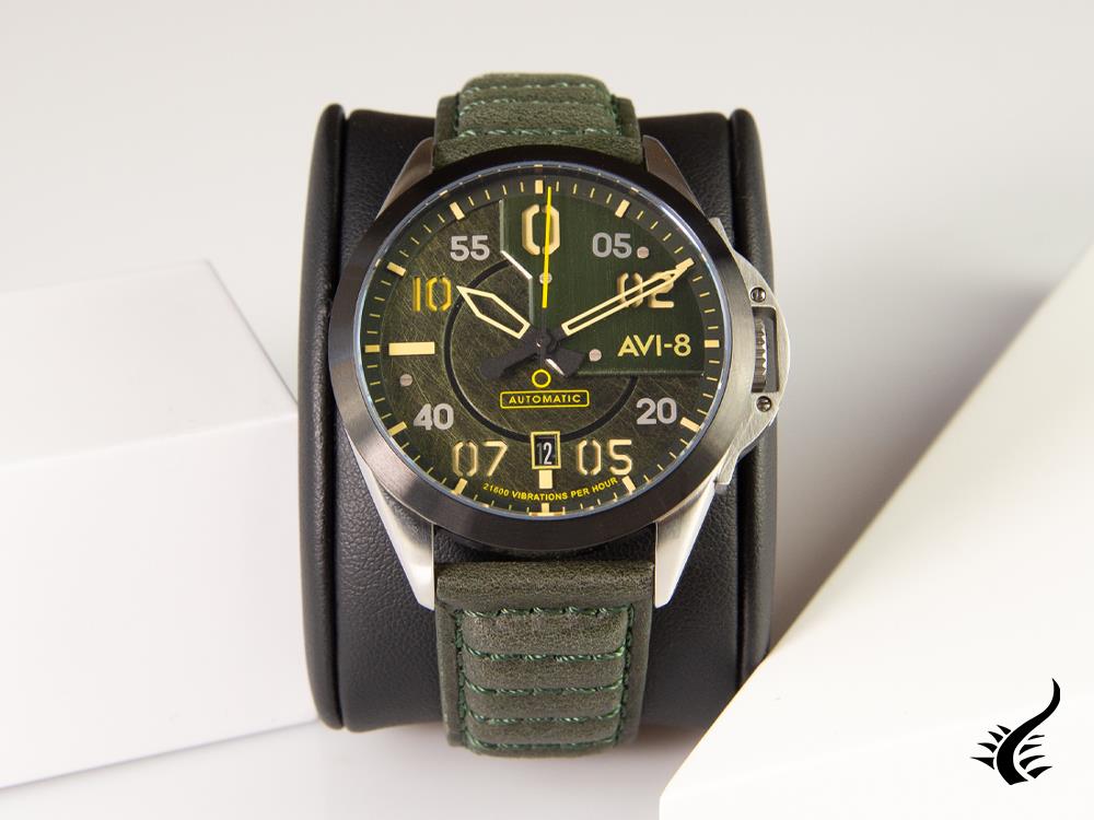 AVI-8 P-51 Mustang Hitchcock Greentree Automatik Uhr, Grün, 43 mm, AV-4086-03