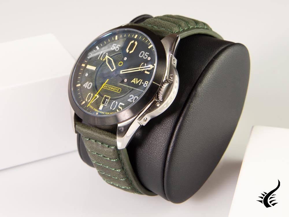 AVI-8 P-51 Mustang Hitchcock Greentree Automatik Uhr, Grün, 43 mm, AV-4086-03