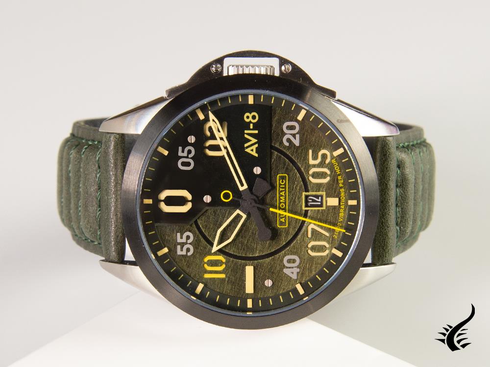 AVI-8 P-51 Mustang Hitchcock Greentree Automatik Uhr, Grün, 43 mm, AV-4086-03