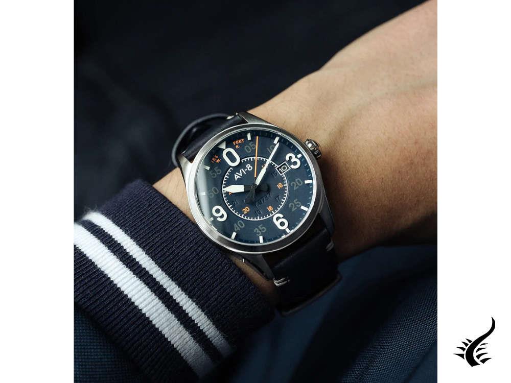 AVI-8 Spitfire Smith Birmingham Automatik Uhr, Blau, 42 mm, AV-4090-02