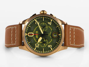 AVI-8 Spitfire Lock Chronograph Bronze Green Quartz Uhr, 42 mm, AV-4089-02