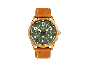 AVI-8 Spitfire Lock Chronograph Bronze Green Quartz Uhr, 42 mm, AV-4089-02