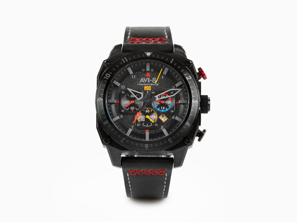 AVI-8 Hawker Hunter Atlas Dual Time Chrono Black OPS Quartz Uhr, AV-4100-04