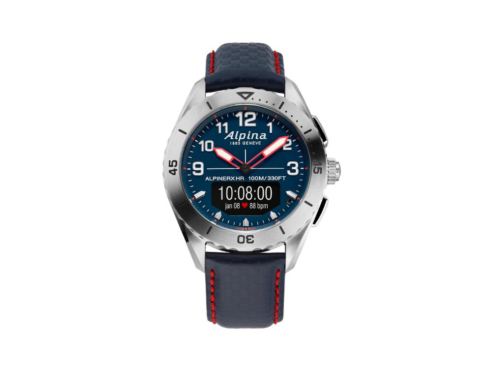Alpina AlpinerX Alive Smartwatch, Blau, GMT, Alarm, Blau, AL-284LNNR5SSAQ6L