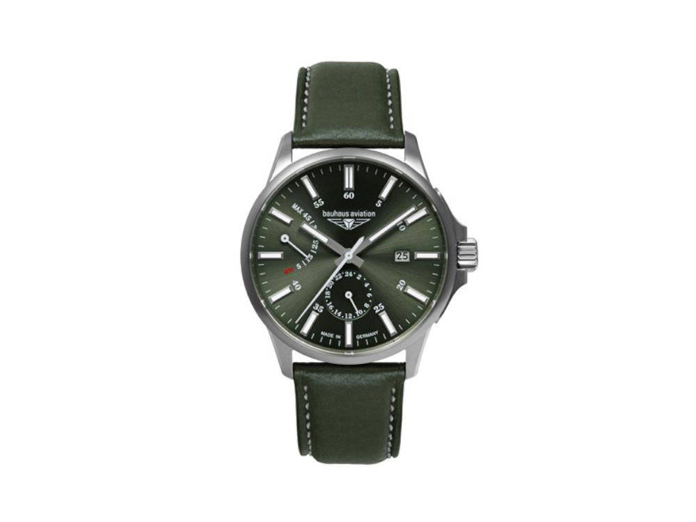 Bauhaus Aviation Automatik Uhr, Titan, Grün, 42 mm, Tag, 2860-4