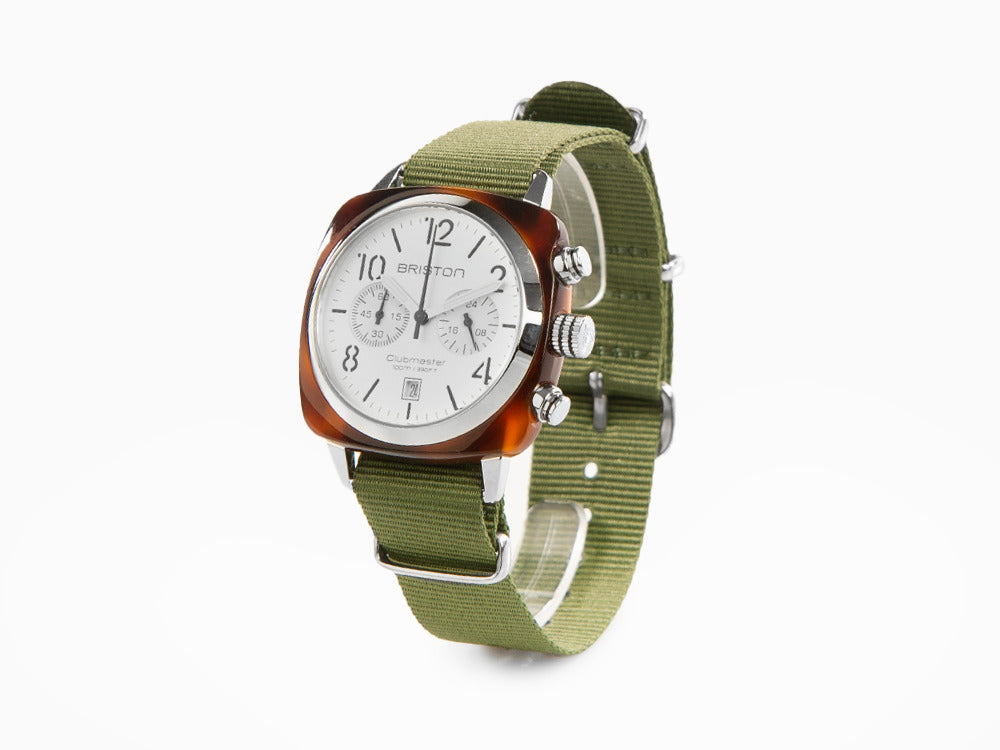 Briston Clubmaster Classic Uhr, Zellulose-Acetat, Weiss, 40 mm, 16140.SA.T.2.NGA