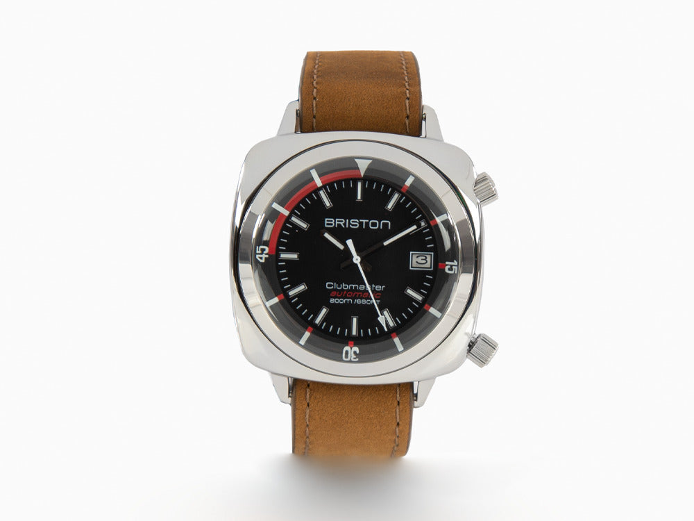 Briston Clubmaster Diver Automatik Uhr, Schwarz, 42 mm, 17642.PS.D.1.LVBR