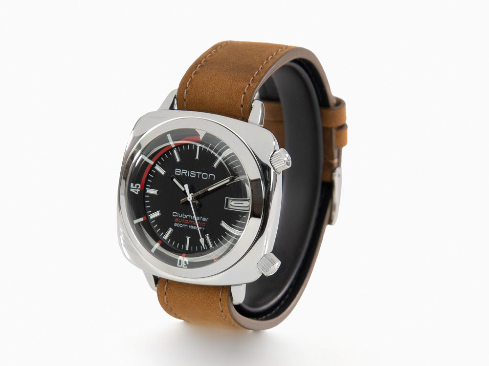 Briston Clubmaster Diver Automatik Uhr, Schwarz, 42 mm, 17642.PS.D.1.LVBR