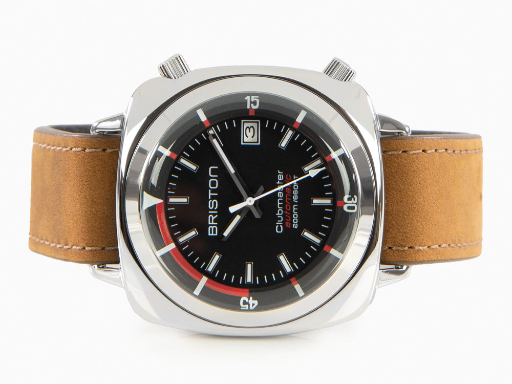 Briston Clubmaster Diver Automatik Uhr, Schwarz, 42 mm, 17642.PS.D.1.LVBR