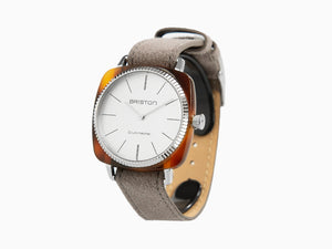 Briston Clubmaster Elegant Quartz Uhr, Weiss, 37 mm, 22937.SA.T.2.LNT
