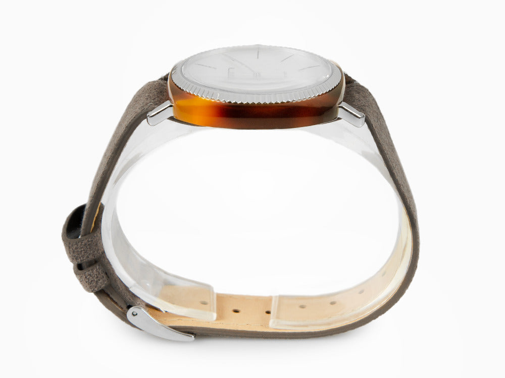 Briston Clubmaster Elegant Quartz Uhr, Weiss, 37 mm, 22937.SA.T.2.LNT