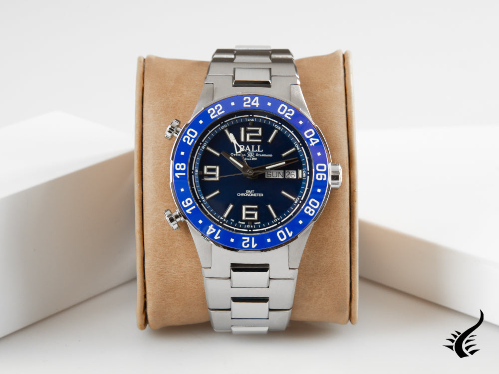 Ball Roadmaster Marine GMT Automatik Uhr, Blau, 40 mm, L.E., DG3030B-S6CJ-BE