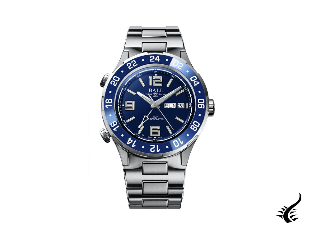 Ball Roadmaster Marine GMT Automatik Uhr, Blau, 40 mm, L.E., DG3030B-S6CJ-BE