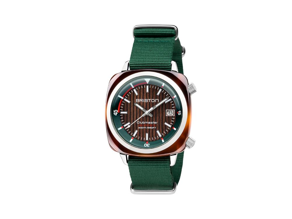 Briston Clubmaster Diver Automatik Uhr, Braun, 42 mm, 18642.SA.TD.10W.NBG