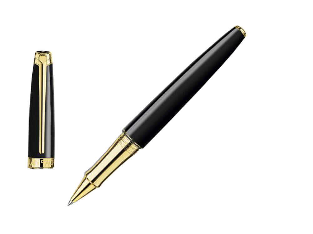 Caran d´Ache Léman Ebony Black Roller, Lack, PVD Gold, Schwarz, 4779.282