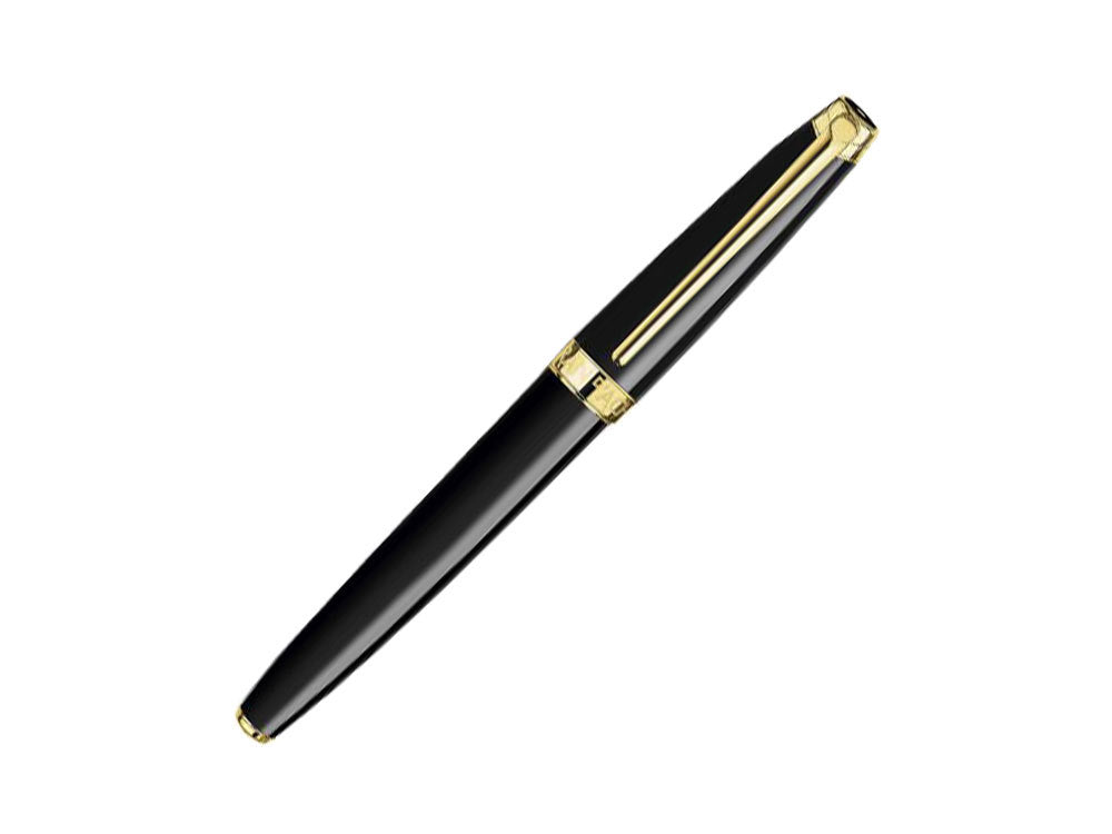Caran d´Ache Léman Ebony Black Roller, Lack, PVD Gold, Schwarz, 4779.282