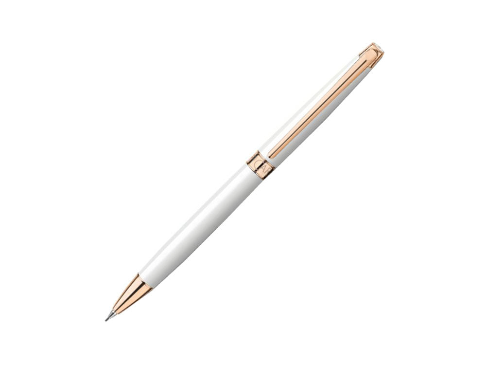 Caran d´Ache Léman Slim White Minenbleistift, Weiss, Roségold PVD, 4761.001