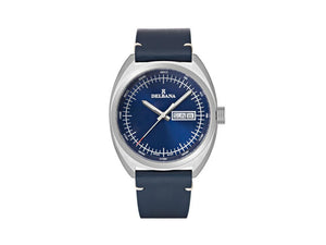 Delbana Classic Locarno Quartz Uhr, Blau, 41.5 mm, Lederband, 41601.714.6.042