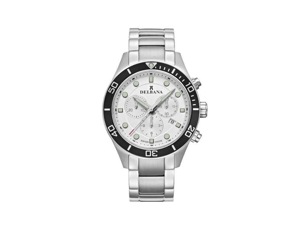 Delbana Sports Mariner Chronograph Quartz Uhr, Silber, 42 mm, 41701.718.6.064