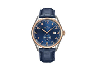 Delbana Classic Fiorentino Quartz Uhr, Blau, 42 mm, Lederband, 53601.682.6.042